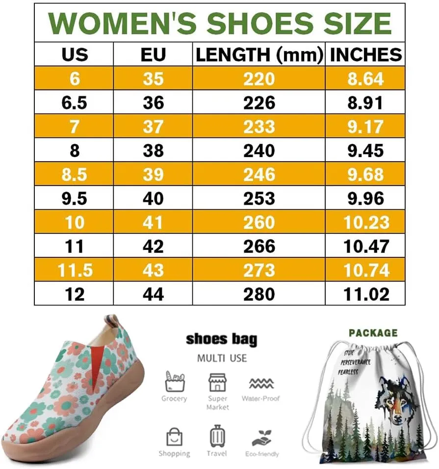 Hetios Women's Comfortable Casual Loafers Flat Knit Lightweight Artistic Slip-On Shoes Travel Footwear