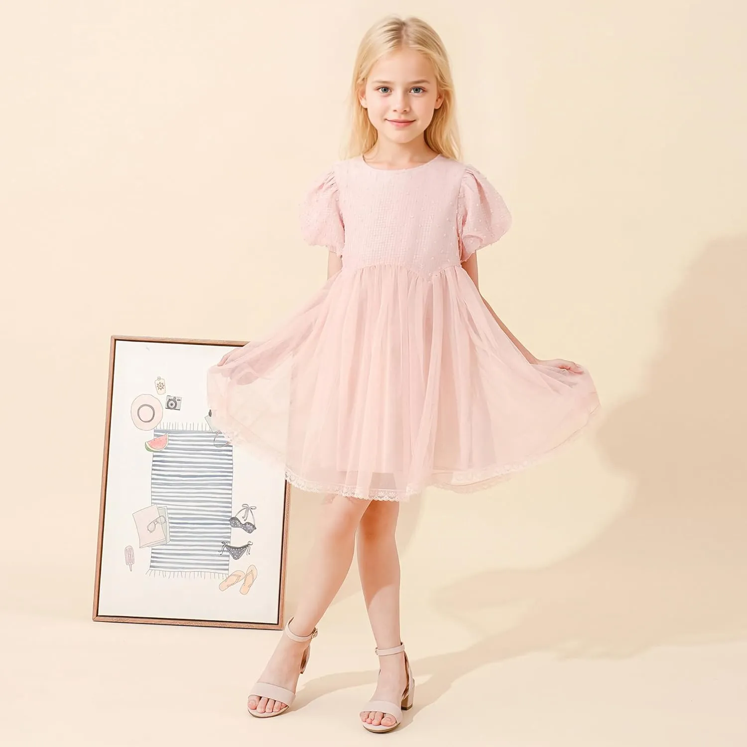 High Heels for Kids Open Toe Dress Shoes for Girls Ankle Strap Pump Shoes Flower Girl Sandals Wedding Party for Little Big Kids