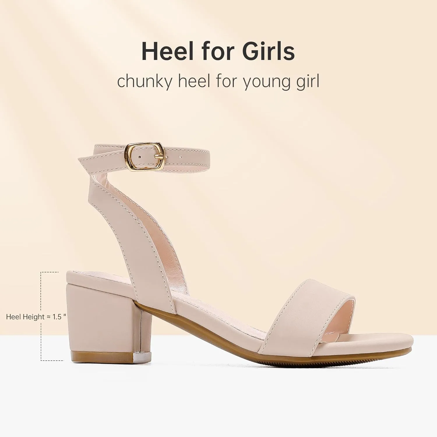 High Heels for Kids Open Toe Dress Shoes for Girls Ankle Strap Pump Shoes Flower Girl Sandals Wedding Party for Little Big Kids