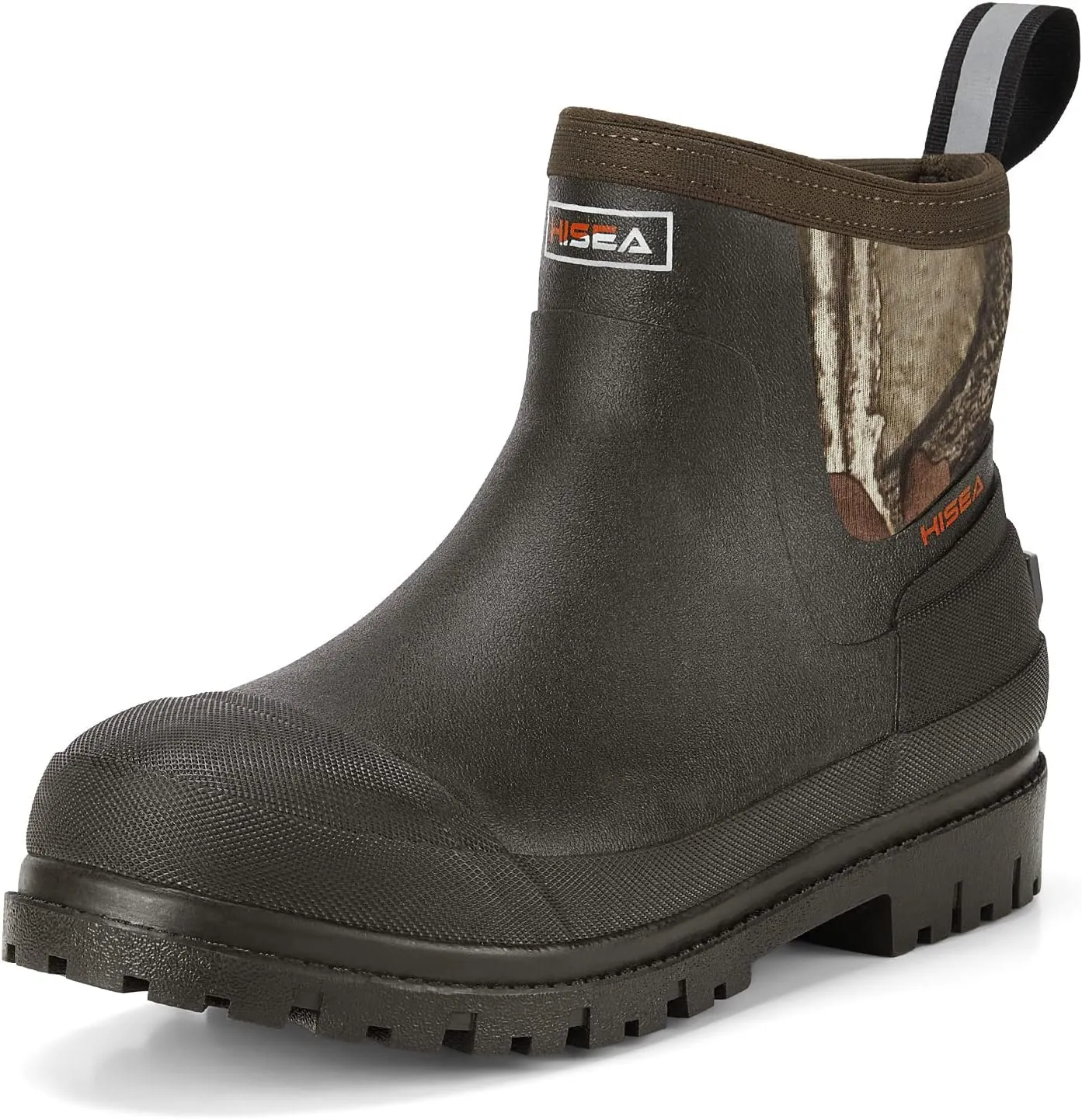 HISEA Men's Chelsea Rain Boots, Rubber Ankle Short Boots for Men Waterproof, Durable Insulated Mud Booties for Outdoor Garden Work