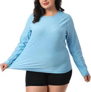HODOSPORTS Women's Plus Size Rash Guard UPF 50  Swim Shirt Sun Protection Swimsuit Top Long Sleeve 1X-6X