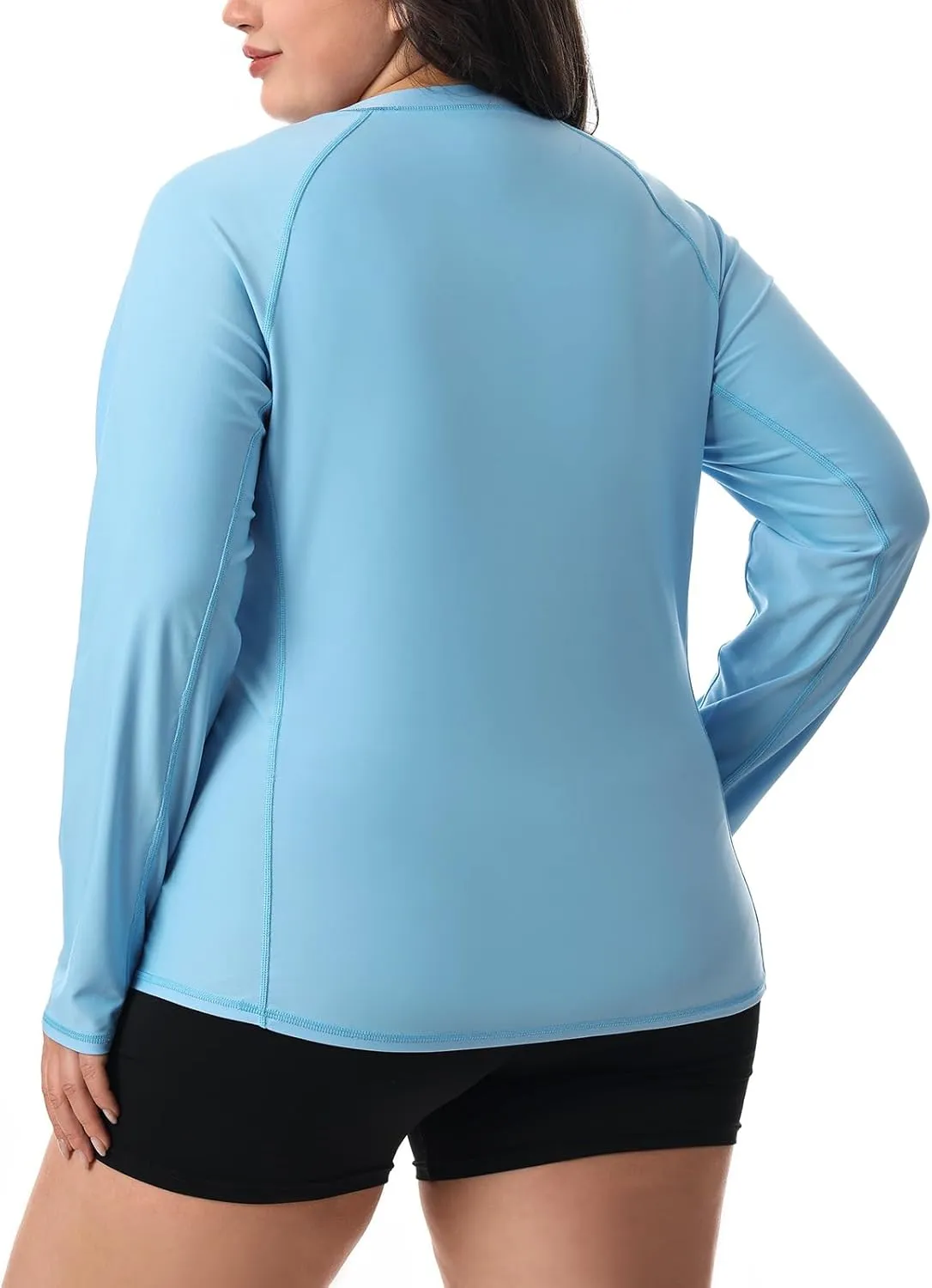 HODOSPORTS Women's Plus Size Rash Guard UPF 50  Swim Shirt Sun Protection Swimsuit Top Long Sleeve 1X-6X