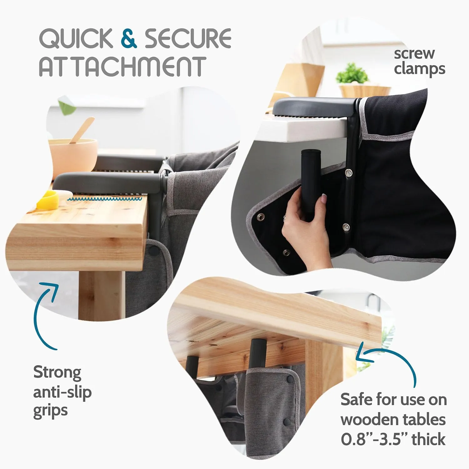 Hook On High Chair for Baby - Baby High Chair That Attaches to Table - Clip On High Chair for Table - Portable High Chair for Travel, Highchair for Baby Seat - Portable Baby Chair for Eating