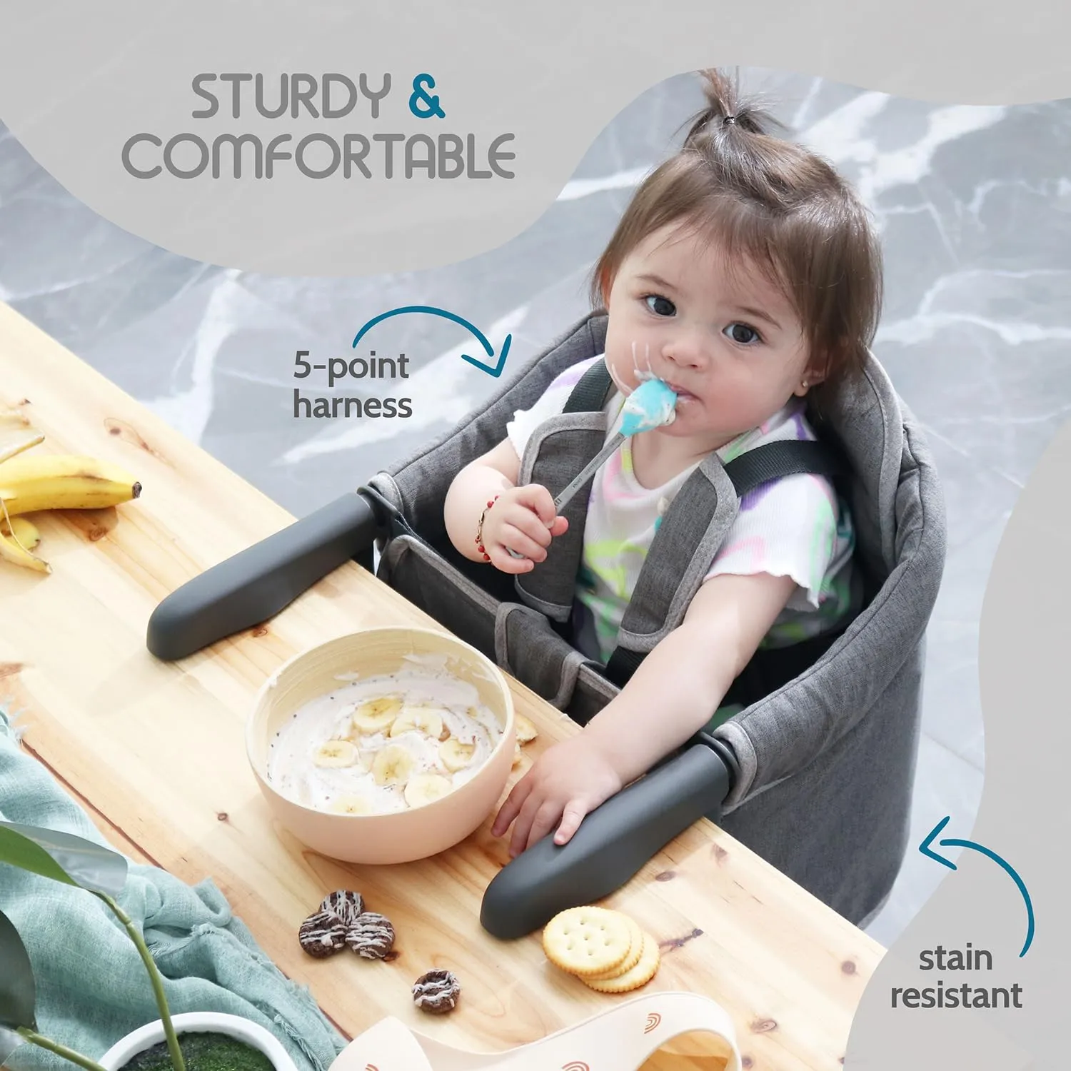 Hook On High Chair for Baby - Baby High Chair That Attaches to Table - Clip On High Chair for Table - Portable High Chair for Travel, Highchair for Baby Seat - Portable Baby Chair for Eating