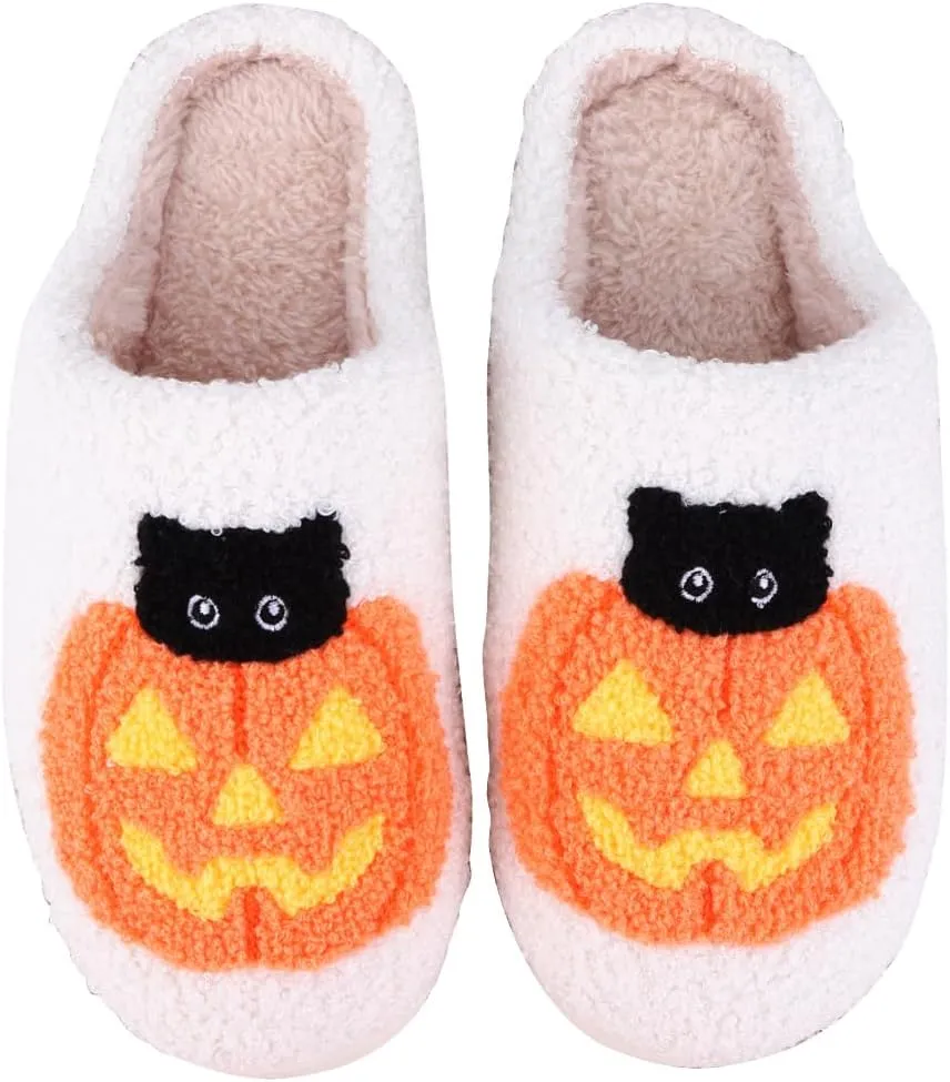 House Slippers for Women Men Cute Slippers House Shoes Memory Foam Soft Bedroom Shoes Cozy Fuzzy Plush Warm Slip-on for Indoor and Outdoor