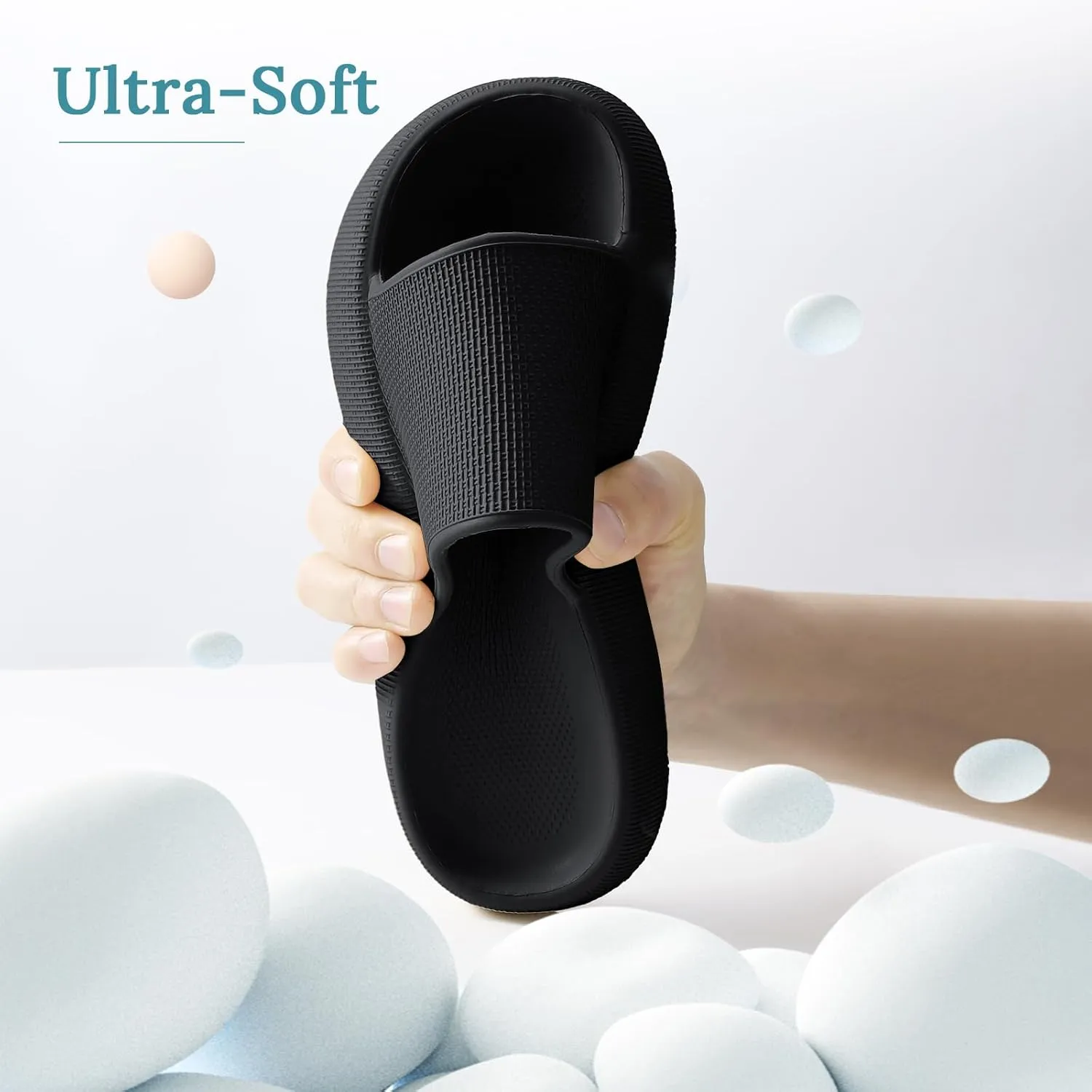 HUXMEYSON Cloud Slippers for Women and Men, Pillow Slippers Super Soft, Thick Sole Slides for Women with Anti-Skid Sole