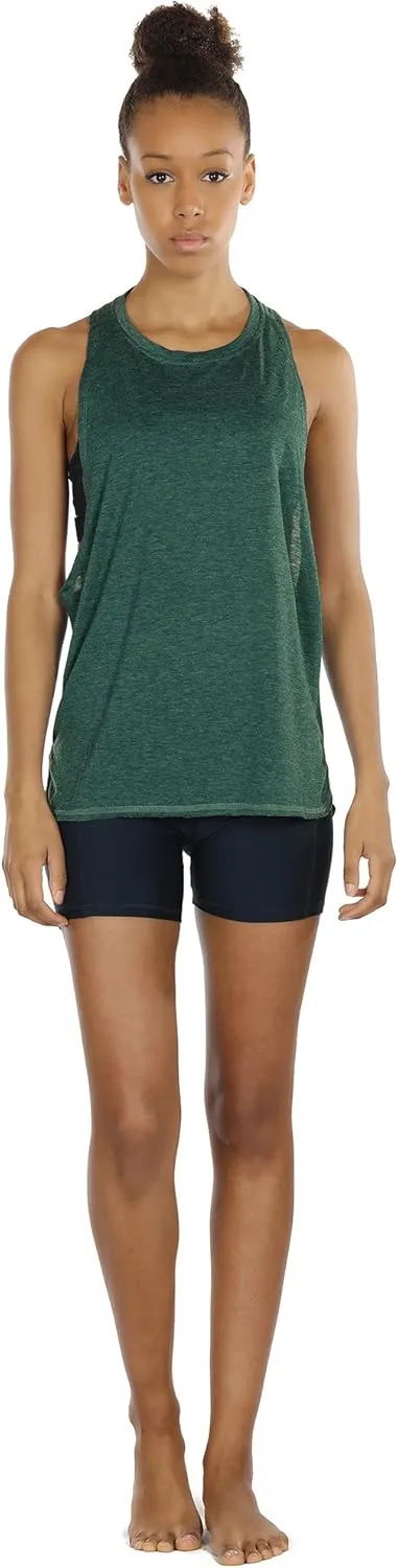 icyzone Women's Racerback High Neck Workout Athletic Yoga Muscle Tank Tops