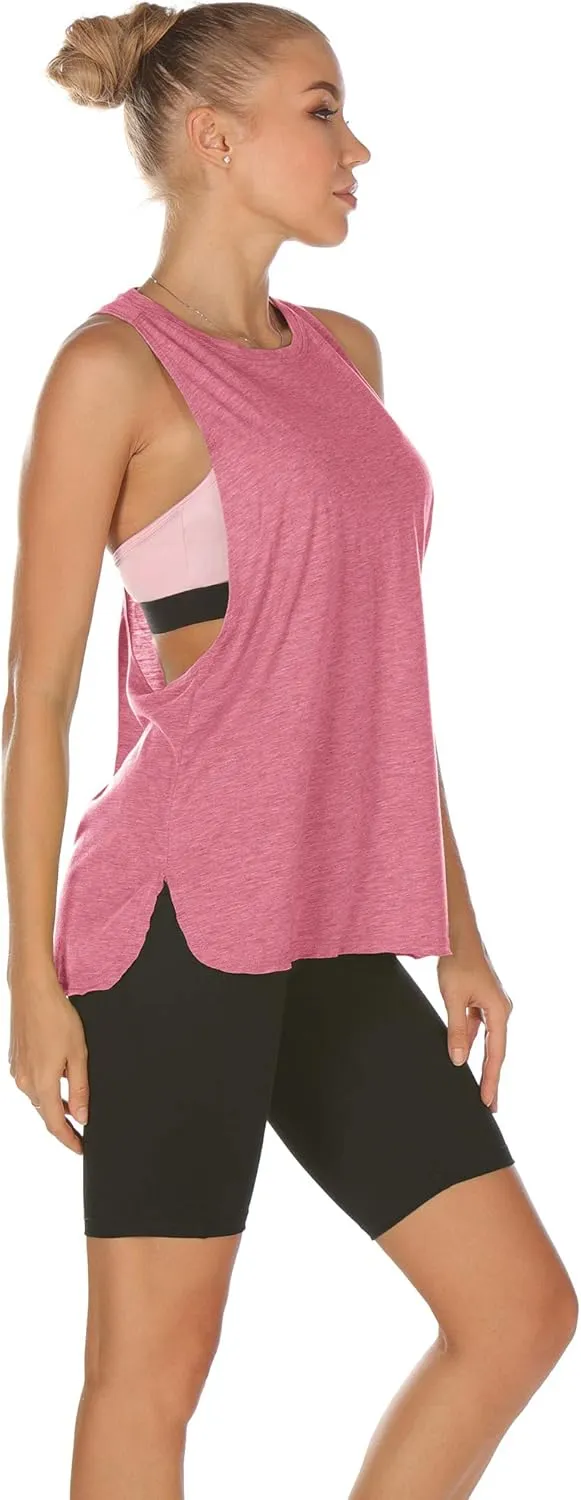 icyzone Women's Racerback High Neck Workout Athletic Yoga Muscle Tank Tops