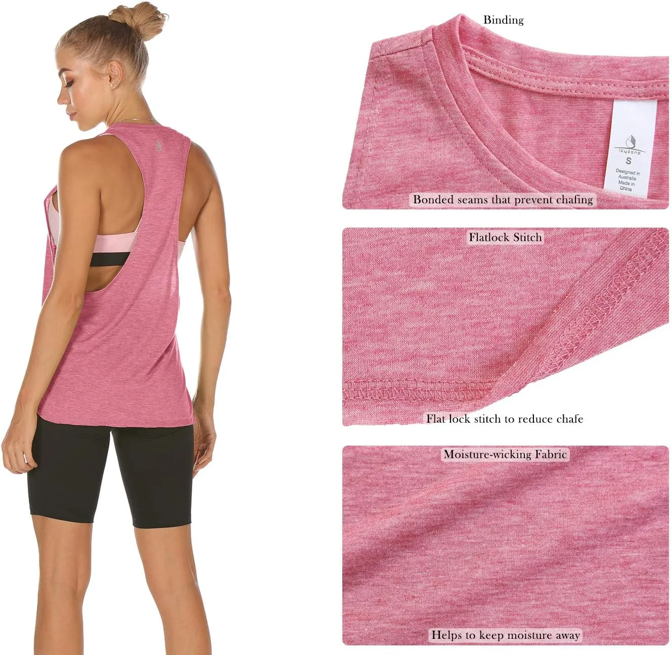 icyzone Women's Racerback High Neck Workout Athletic Yoga Muscle Tank Tops