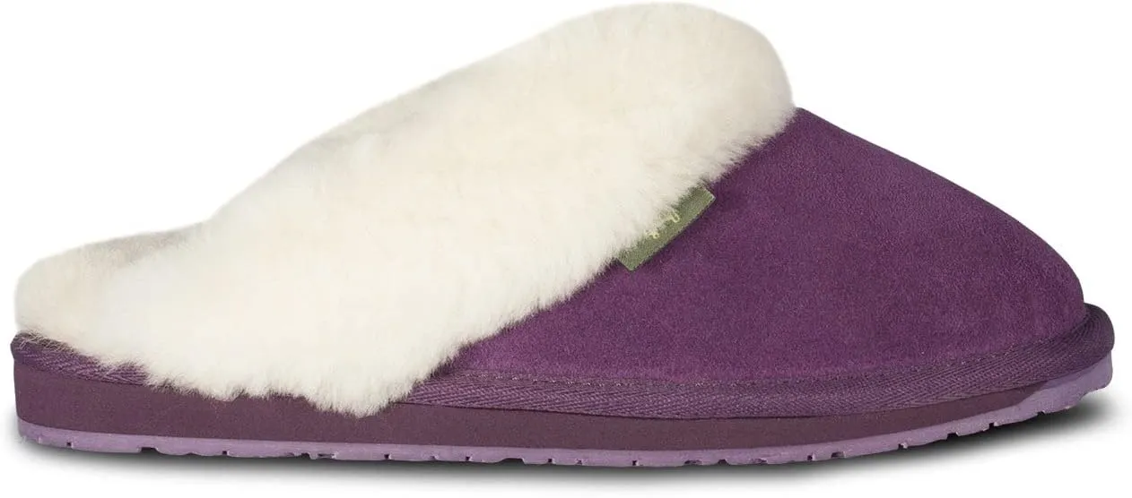 Indoor Outdoor Scuff House Slippers for Women - Genuine Sheepskin Slip-on Slippers