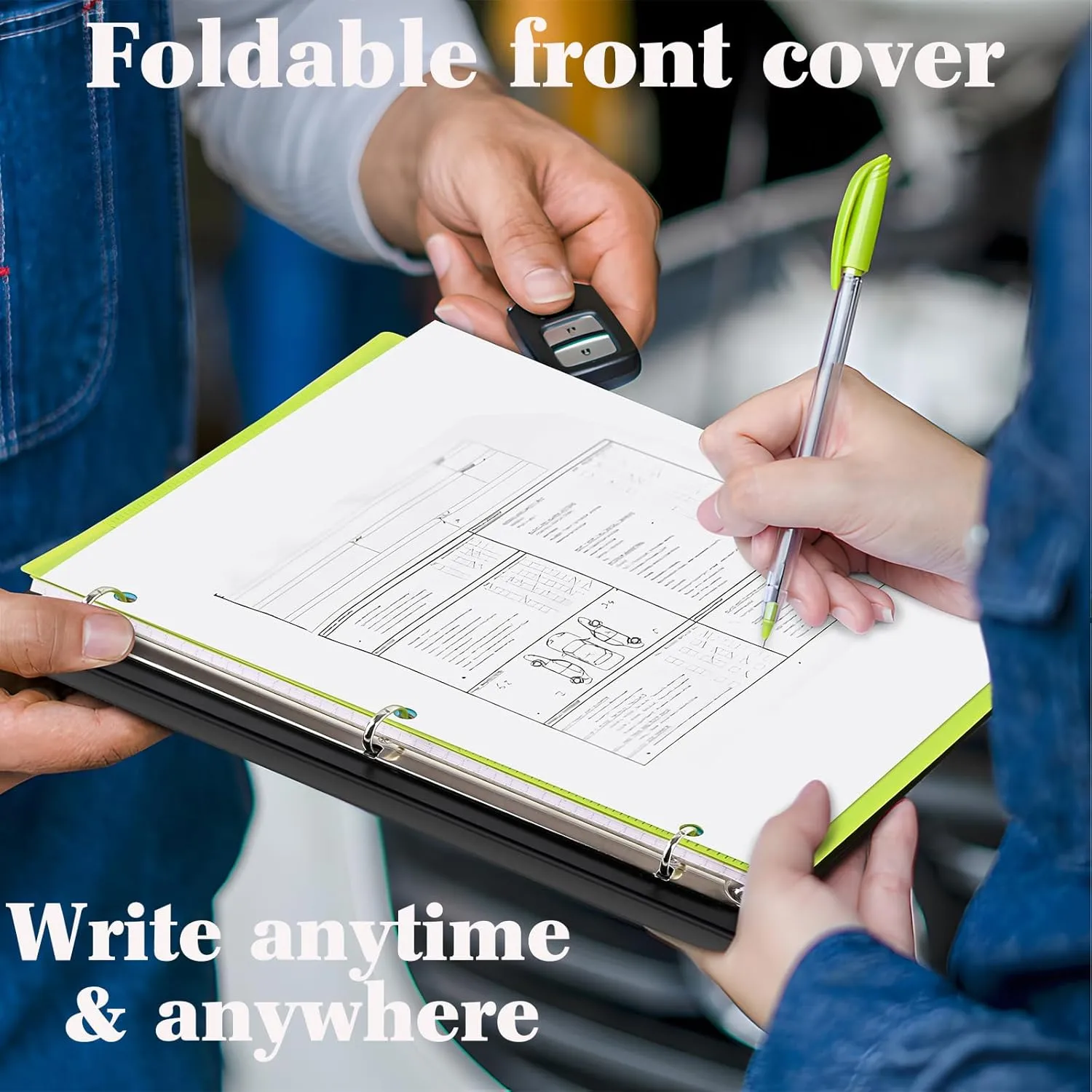 INFUN 1 INCH Telescoping 3 Ring Binder - 4PCS, Portable Plastic Binder with Telescoping Spine ，3 Ring Binders with Foldable Front Cover Holds 8.5" x 11" Paper for School,Office and Homes