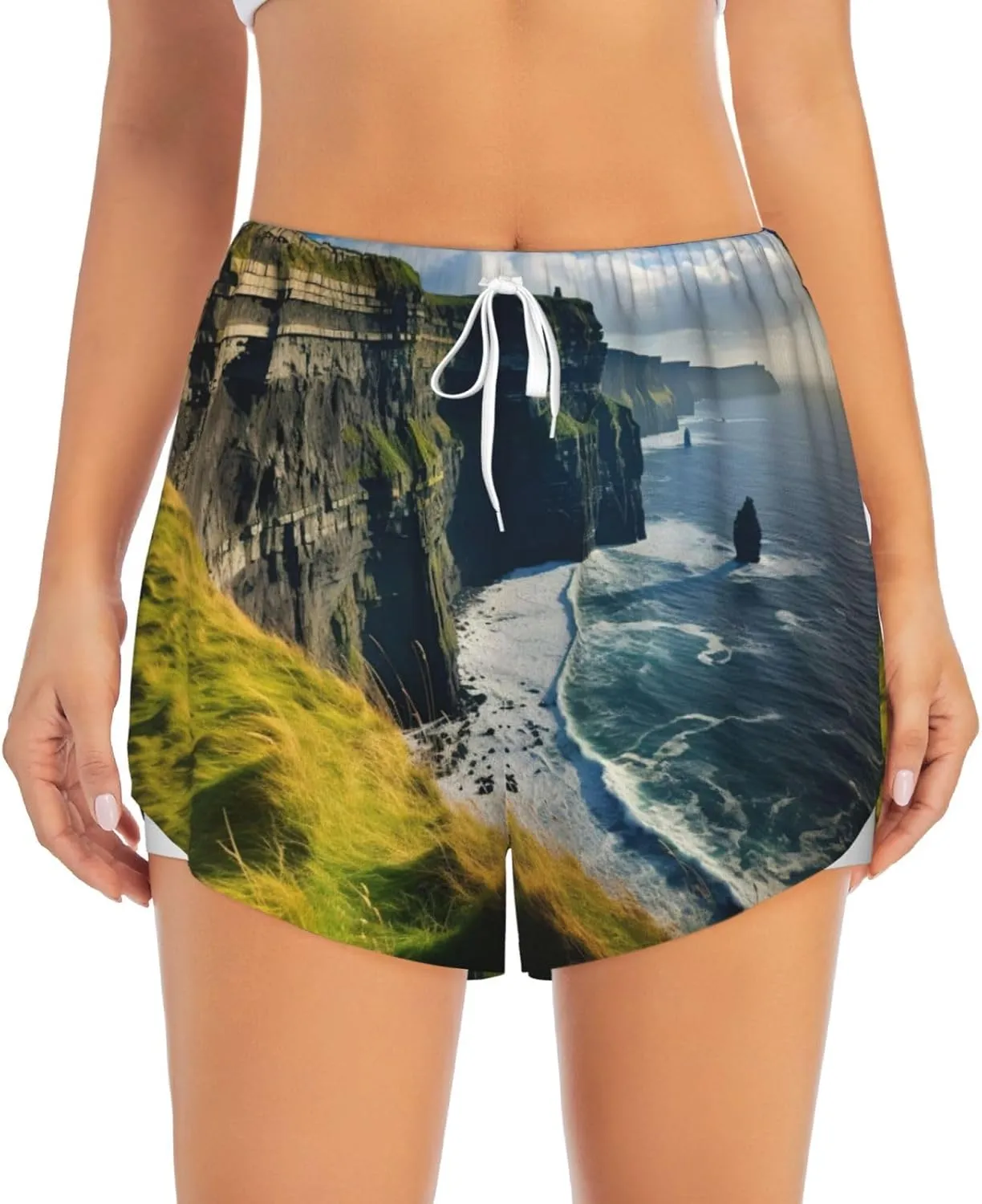 Ireland Outdoors County Clare The Cliffs Women's Lightweight Hiking Cargo Shorts Quick Dry Athletic Shorts