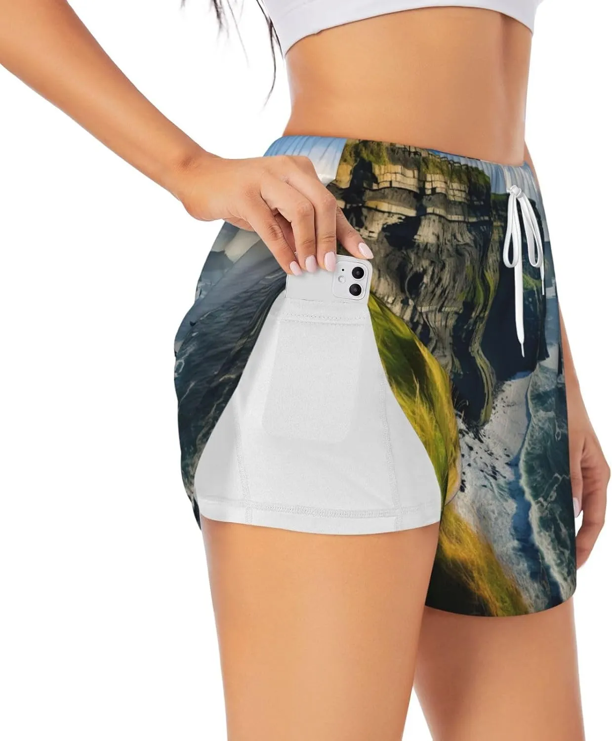 Ireland Outdoors County Clare The Cliffs Women's Lightweight Hiking Cargo Shorts Quick Dry Athletic Shorts