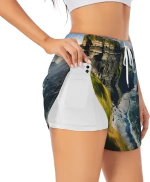 Ireland Outdoors County Clare The Cliffs Women's Lightweight Hiking Cargo Shorts Quick Dry Athletic Shorts