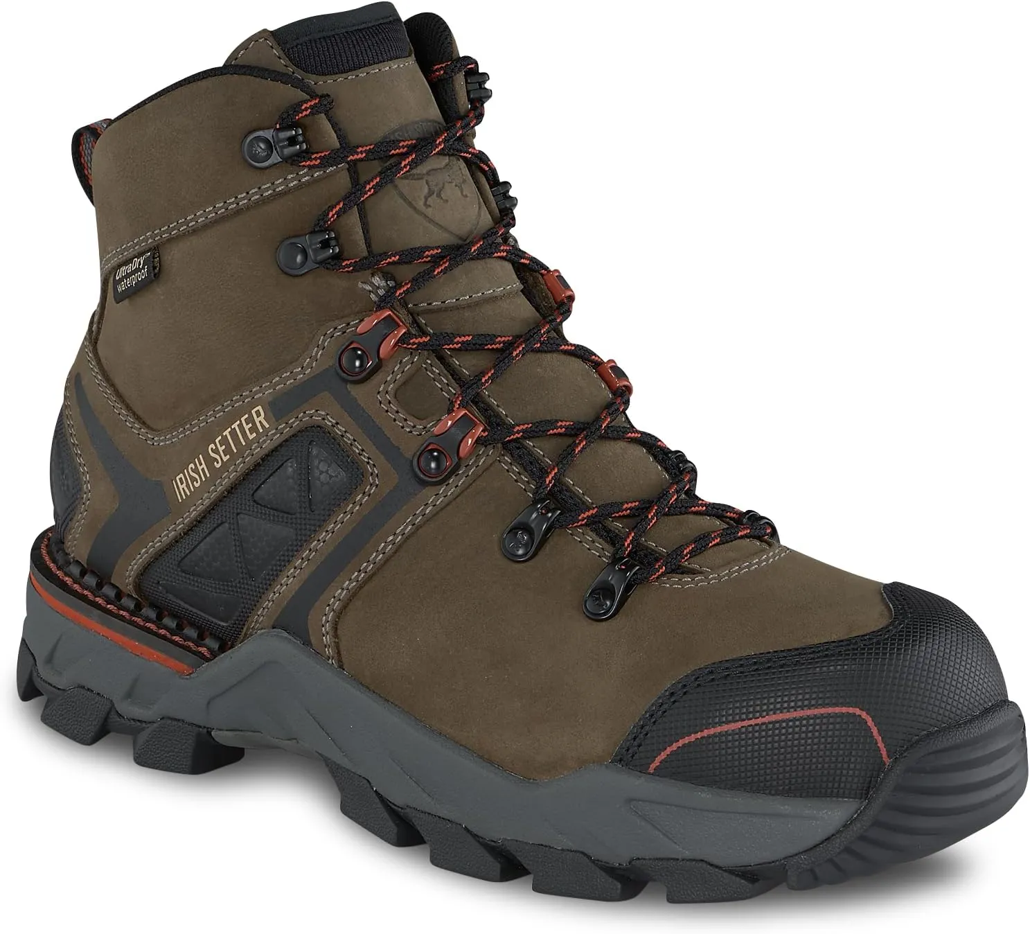 Irish Setter, Crosby, Men’s, 6", Waterproof, Non-Metallic Safety Toe, Work Boot, Gray