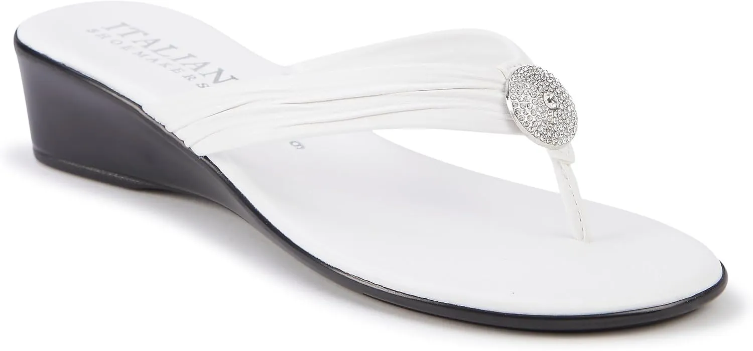 ITALIAN Shoemakers Womens Ester Wedges 10 White