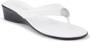 ITALIAN Shoemakers Womens Ester Wedges 10 White