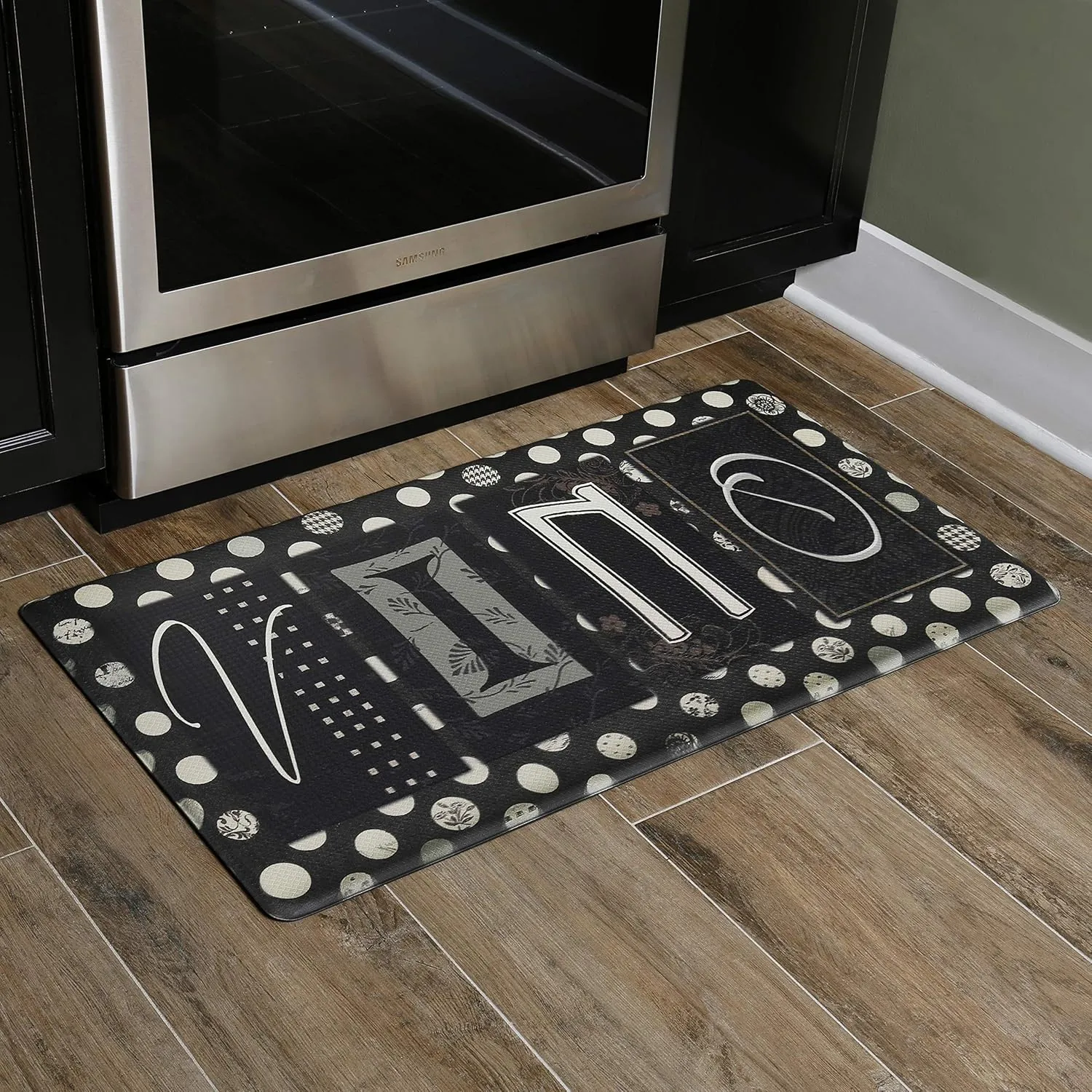 J&V TEXTILES Anti Fatigue Kitchen Mat - Kitchen Mat Cushioned Anti Fatigue, Kitchen Floor Mats Cushioned, Non Slip Waterproof Mat Standing Desk, 20x36x1/2 inches (Vino)