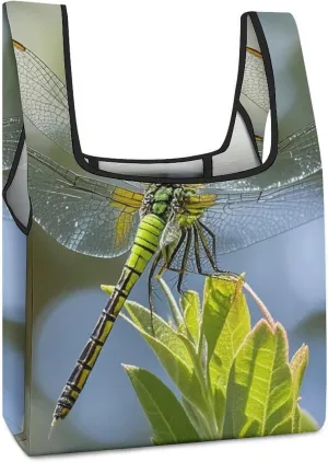 Jewel Dragonfly Tote Bag Reusable Shopping Handbag Washable Foldable Grocery Tote for Picnic Shopping