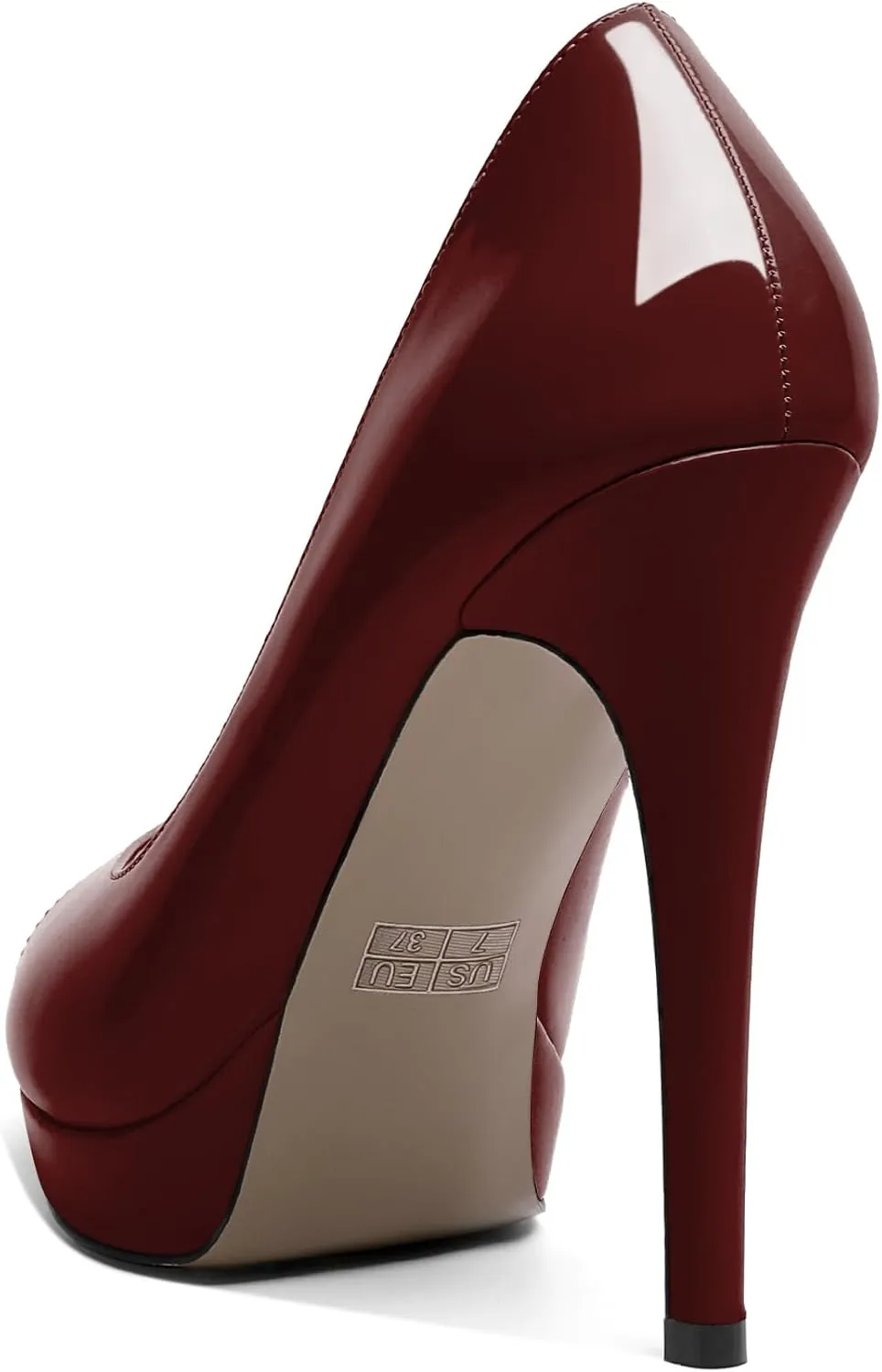 Joseywade Platform Stiletto Heels Peep Toe High Heel Pumps Women's 5 Inch Party Dance Dressy Slip On Shoes