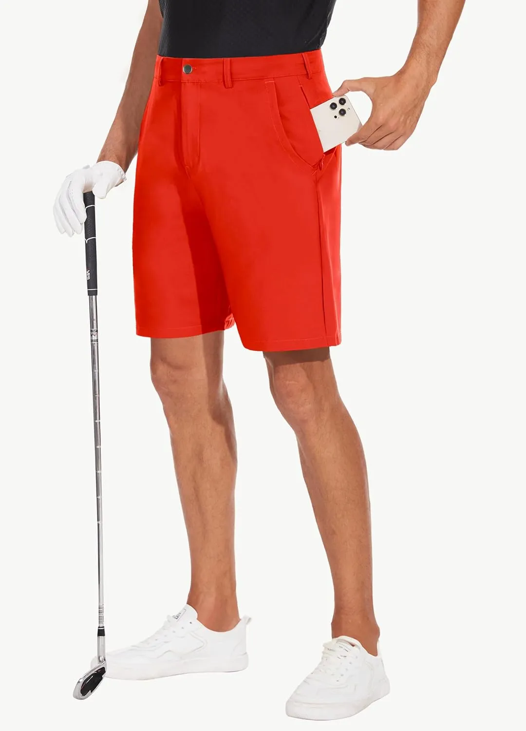 JWM Mens 7"/9" Stretch Golf Shorts - Lightweight Hybrid Casual Dress Work Flat Front Shorts with 5 Pockets Quick Dry UPF50
