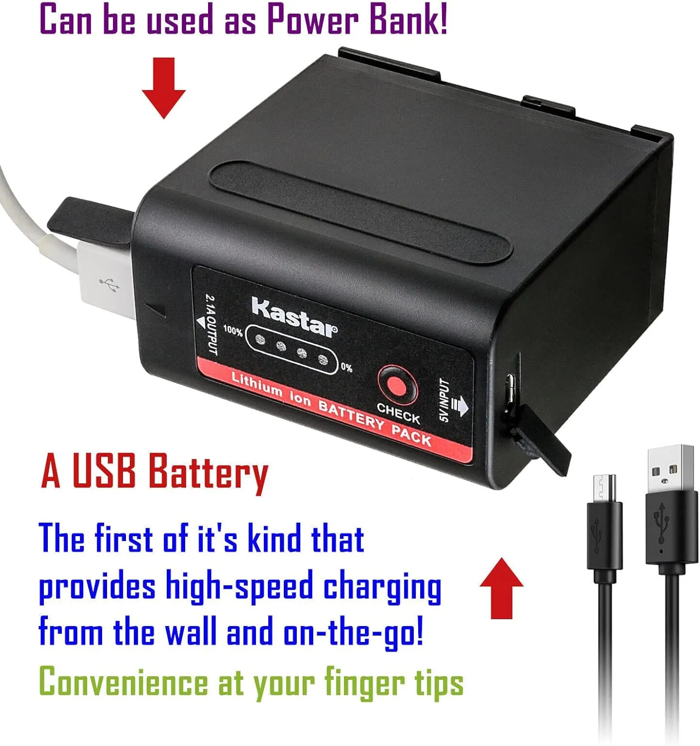 Kastar 1 Pack Battery and AC Wall Charger Compatible with Canon BP-975 BP-945 BP-950G BP-955 E1 E2 E30 E65AS EOS G1000 G1500 G2000 GL-1 GL-2 MV10i MV20i MV100i MV200 MV200i DM-MV1 DM-MV10 DM-MV20