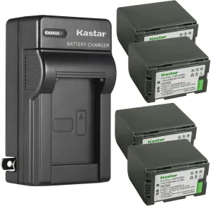 Kastar 4-Pack CGR-D28 Battery and AC Wall Charger Replacement for Panasonic NV-MX2500, NV-MX3000, NV-MX5000, NV-RX11EG, NV-RX22EG, NV-RX33EG, NV-RX66EG, PV-DBP8, PV-DVP8-A, PV-DC152, PV-DC252