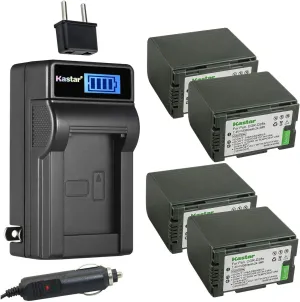 Kastar 4-Pack CGR-D28 Battery and LCD AC Charger Compatible with Panasonic PV-DBP8, PV-DVP8-A, PV-DC152, PV-DC252, PV-DC352, PV-DV51, PV-DV52, PV-DV53, PV-DV73, PV-DV100, PV-DV100K, PV-DV101, PV-GS16