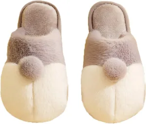 Kawaii Slippers For Women Men Wool Lined House Slippers Plush Slip-On House Slippers Cute Animal Slippers Slip On Anti-Skid Sole Slippers