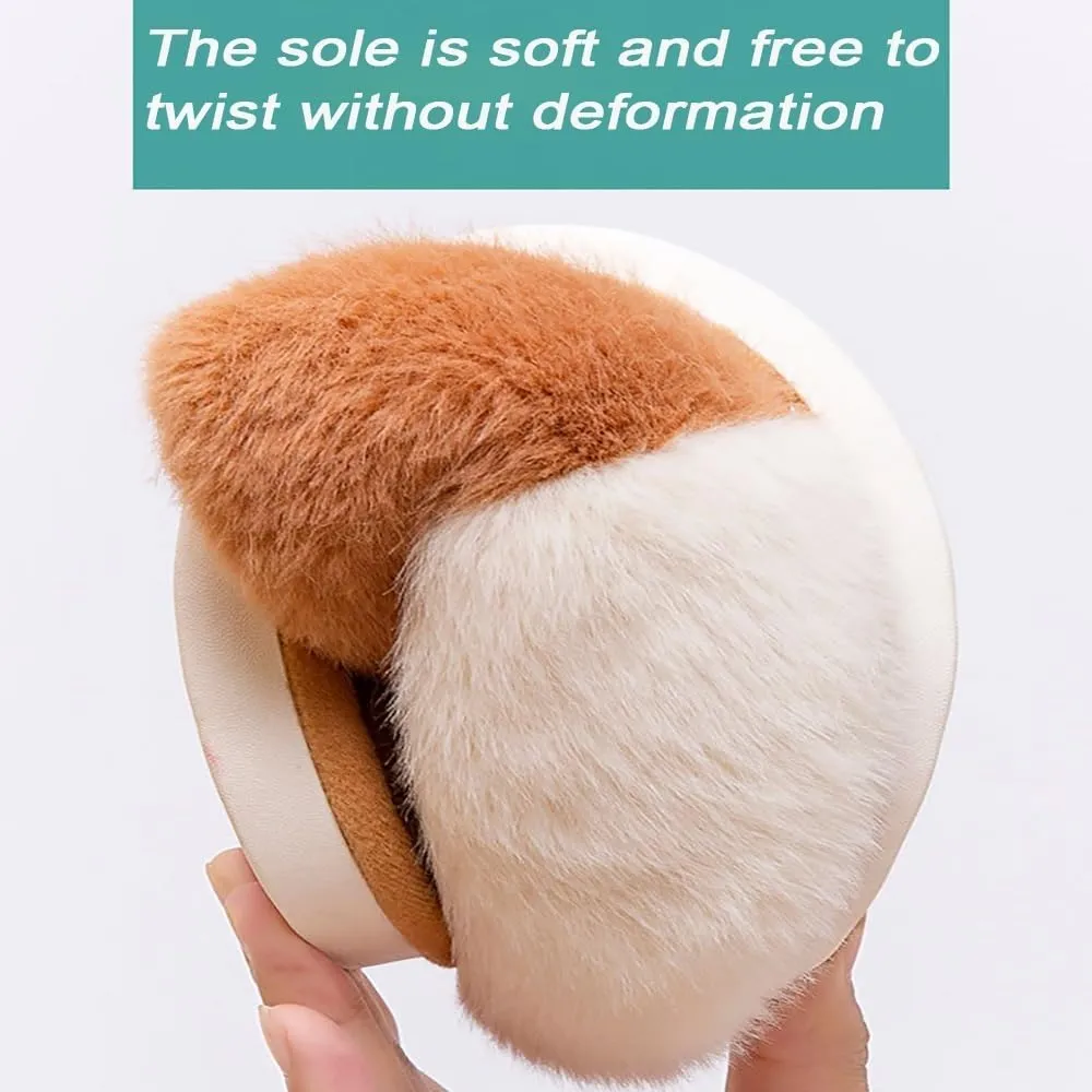 Kawaii Slippers For Women Men Wool Lined House Slippers Plush Slip-On House Slippers Cute Animal Slippers Slip On Anti-Skid Sole Slippers