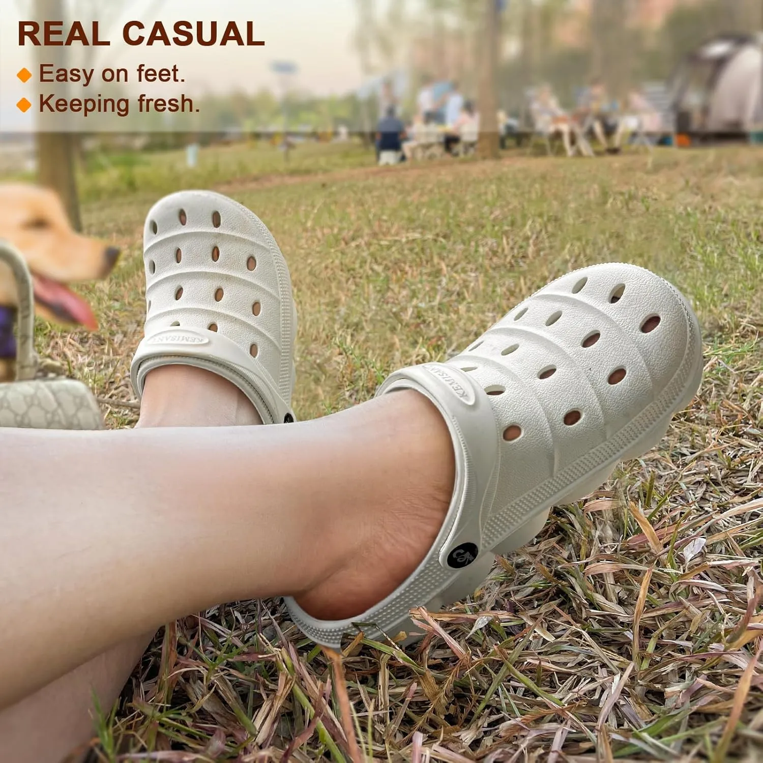 KEMISANT Women Clogs, Slip On Shoes Sandals with Cushioned Foot-Bed Sole