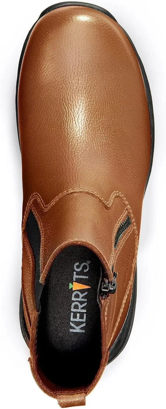 Kerrits Woodstock Waterproof Barn Boot – Durable Leather Women's Barn Work Boots, Wide Footbed, Front Zip, 1" Heel