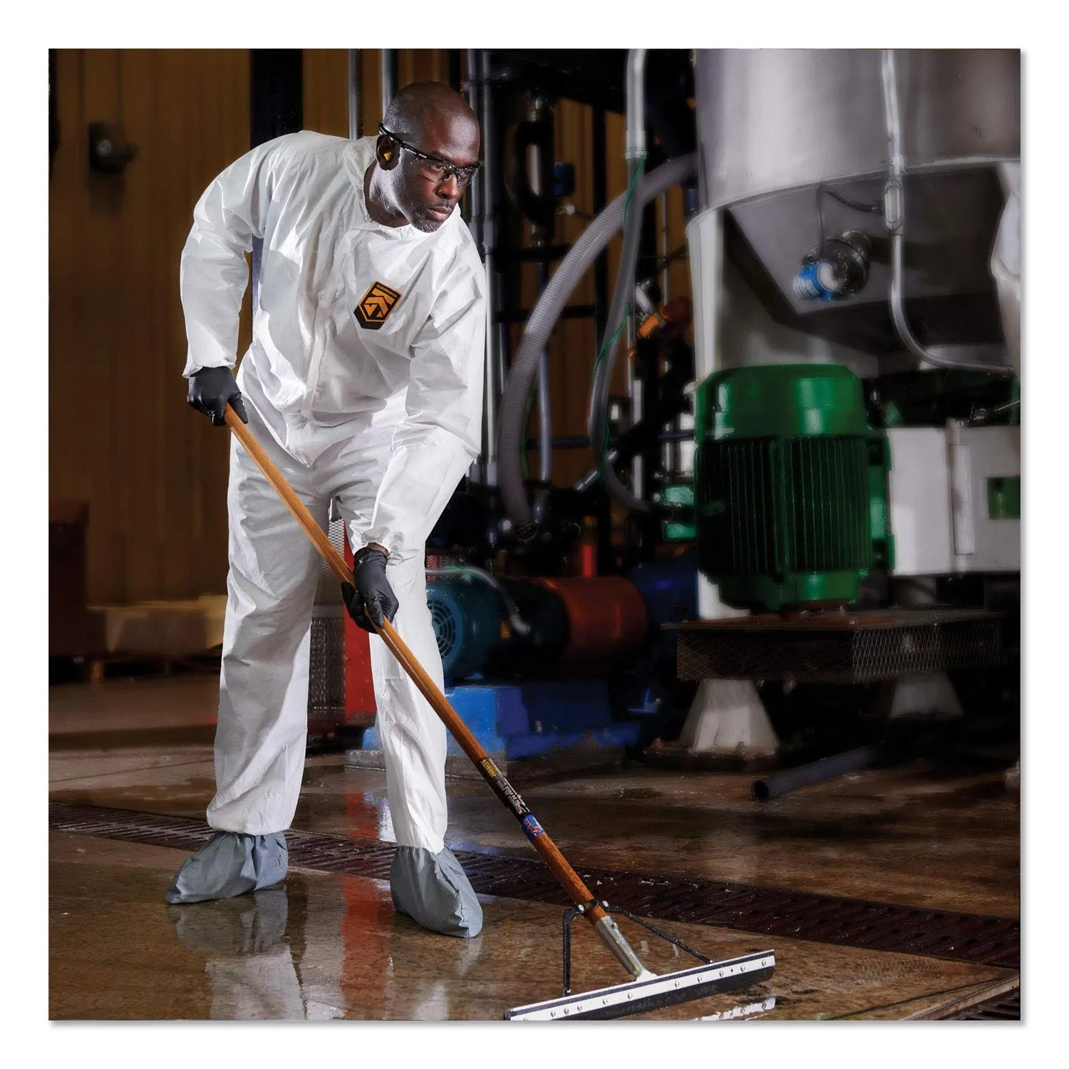 KleenGuard™ KGA300 Liquid & Particle Surface Prep & Paint Protection Coveralls (48976), Zipper Front, Elastic Wrists, Ankles, Hood & Boots, White, Grey Boots, Reflex Design, 3XL (Qty 25)