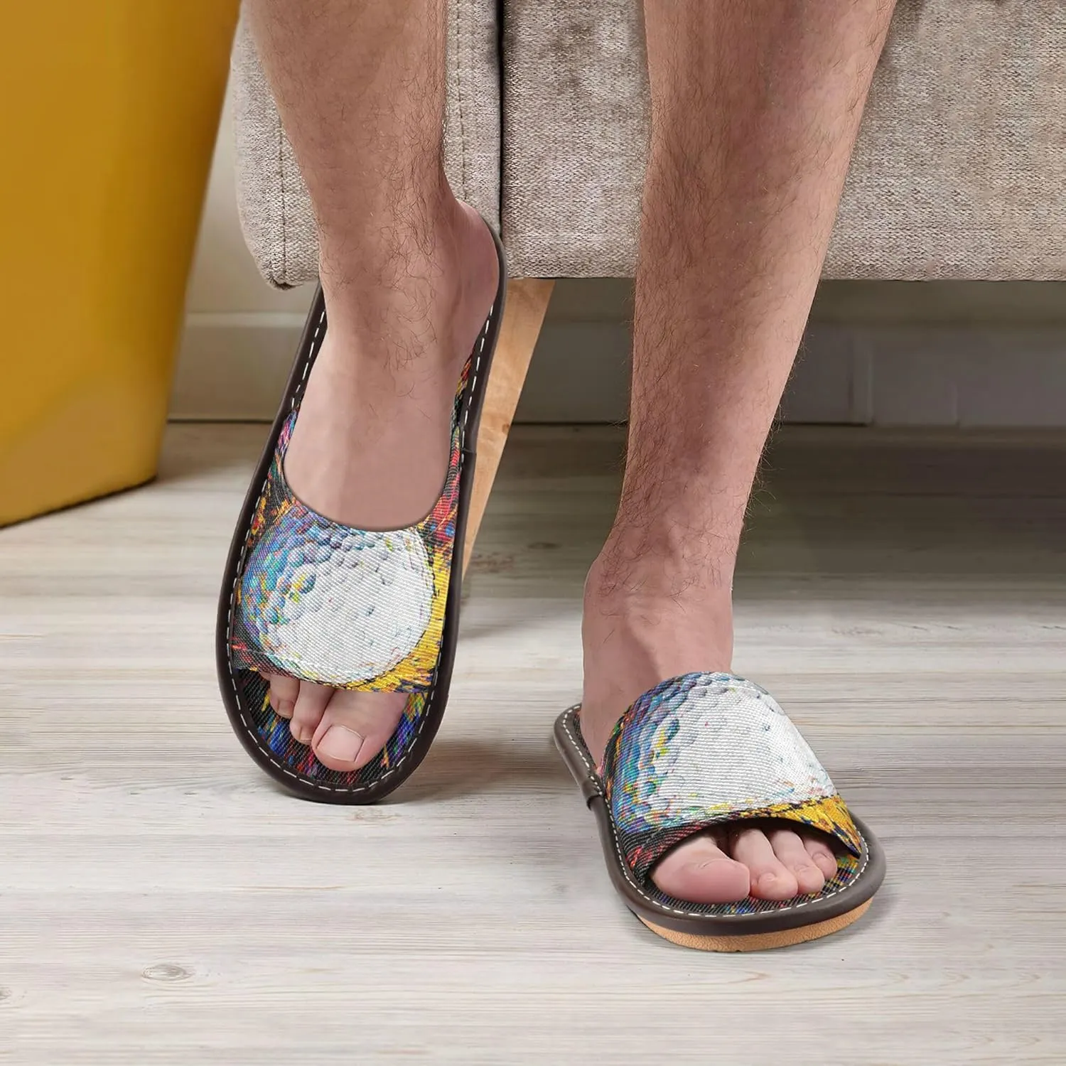 KLL Bathroom Slippers for Men Women Indoor Washable Soft Open-toe Slip-on Home Shoes for Pool, Hotel, Travel