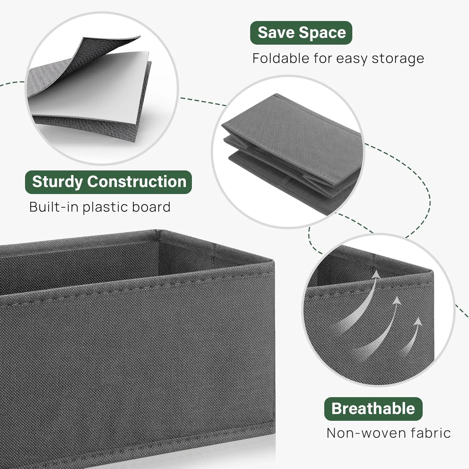 Kootek 16 Pack Drawer Organizer Clothes, Dresser Drawer Organizers for Clothing Fabric Foldable Closet Organizers and Storage Bins for Baby Clothes, Nursery, Underwear, Bras, Socks
