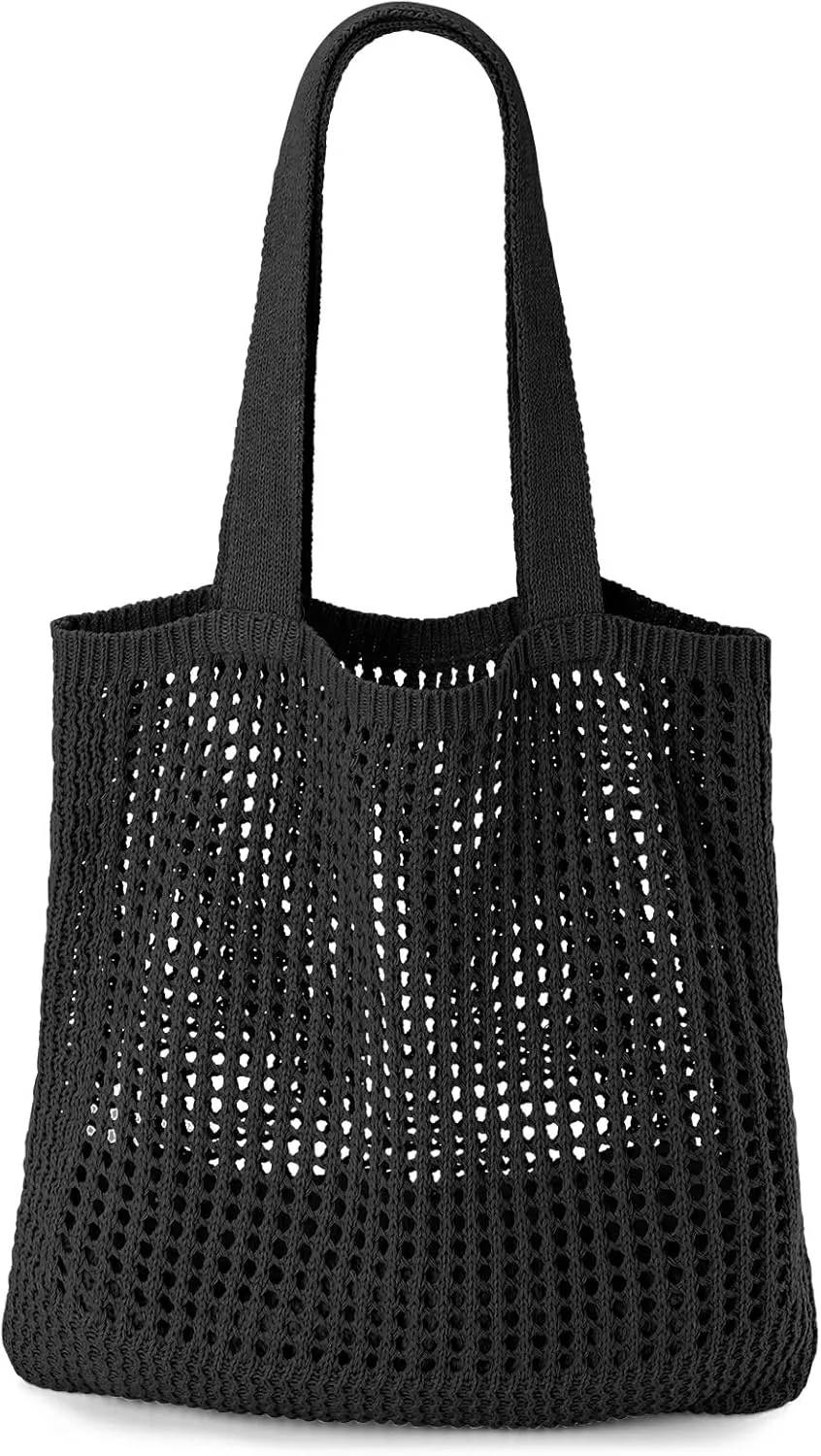 KPX Crochet Tote, Mesh Knitted Shoulder Bag - Large Aesthetic Hobo for Women - Summer