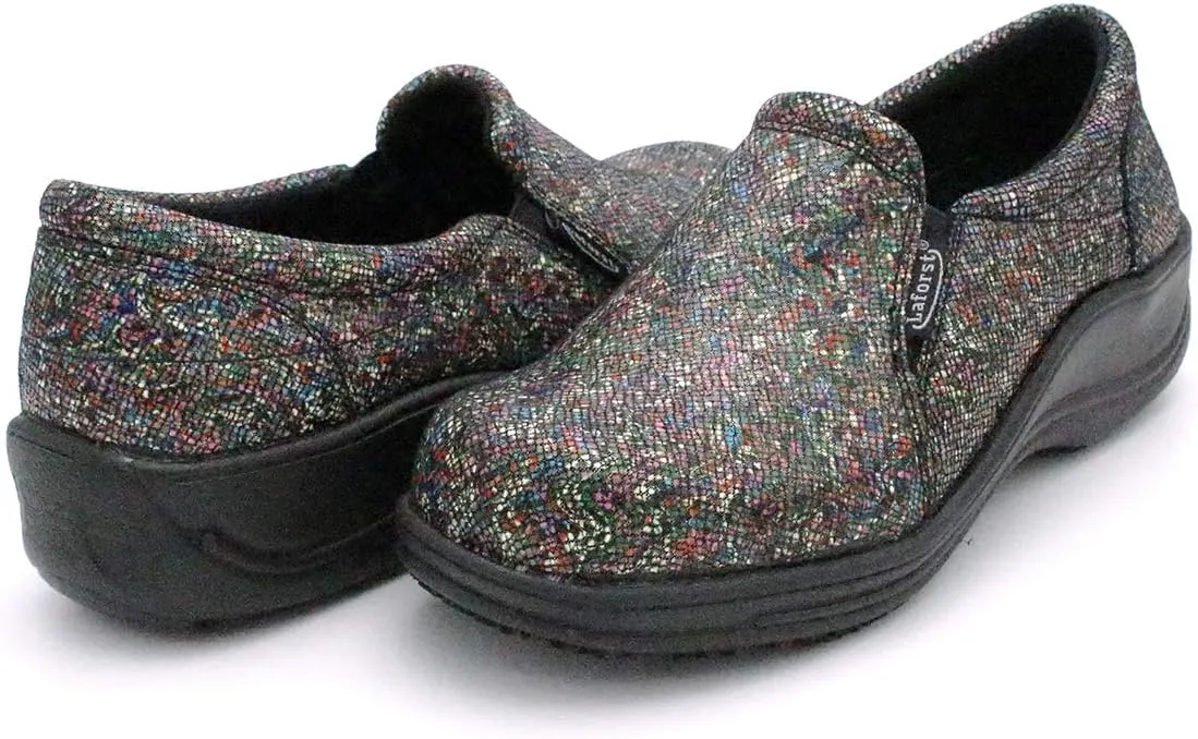 Laforst Jodie 7005 Leather Nonslip Waitress Slip On Clog Water Resistant