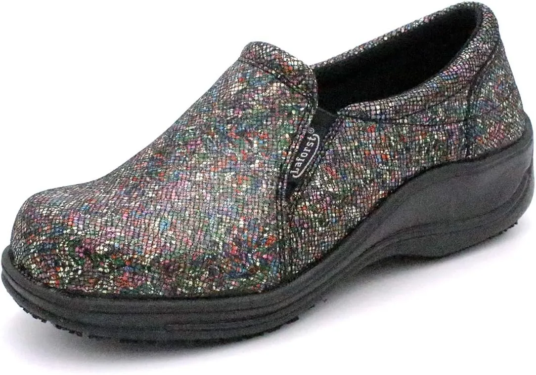 Laforst Jodie 7005 Leather Nonslip Waitress Slip On Clog Water Resistant