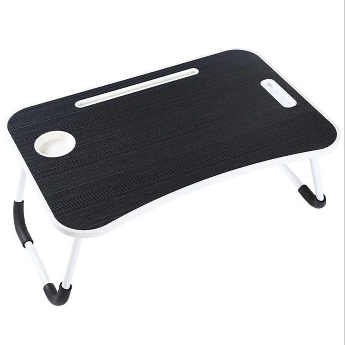 Laptop Bed Table Foldable Lap Standing Desk with Cup Slot for Indoor Picnic Tray
