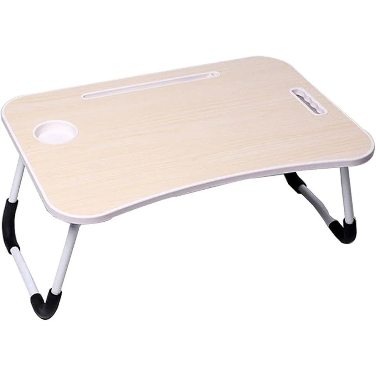 Laptop Bed Table Foldable Lap Standing Desk with Cup Slot for Indoor Picnic Tray