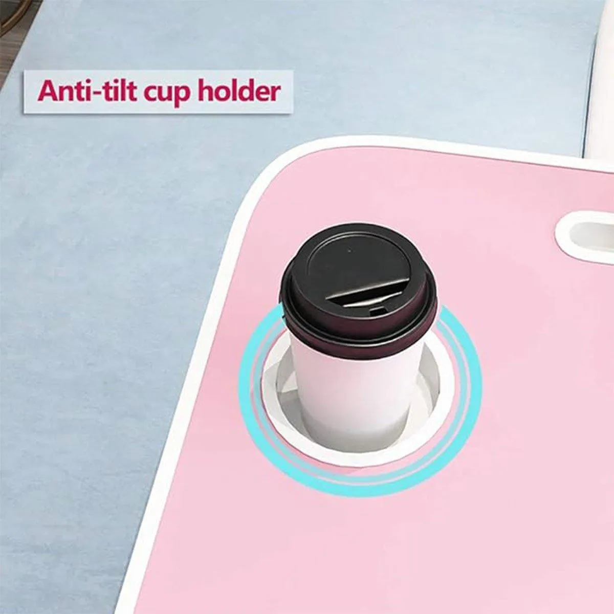 Laptop Bed Table Foldable Lap Standing Desk with Cup Slot for Indoor Picnic Tray