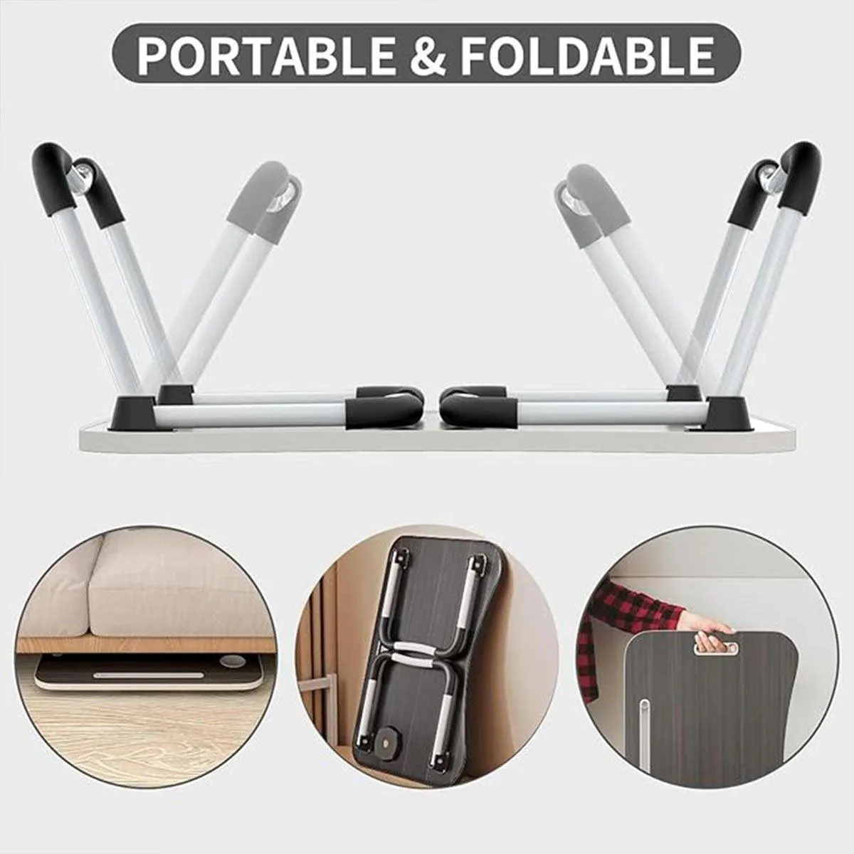Laptop Bed Table Foldable Lap Standing Desk with Cup Slot for Indoor Picnic Tray
