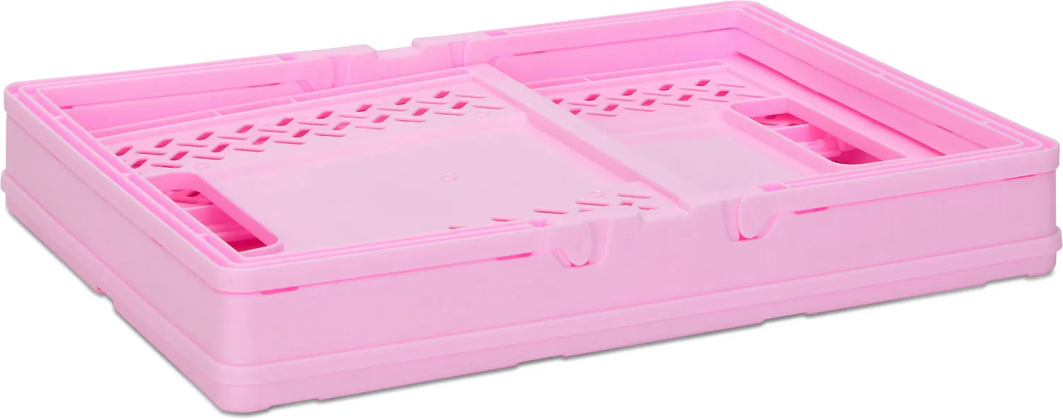 Large Pink Foldable Crate