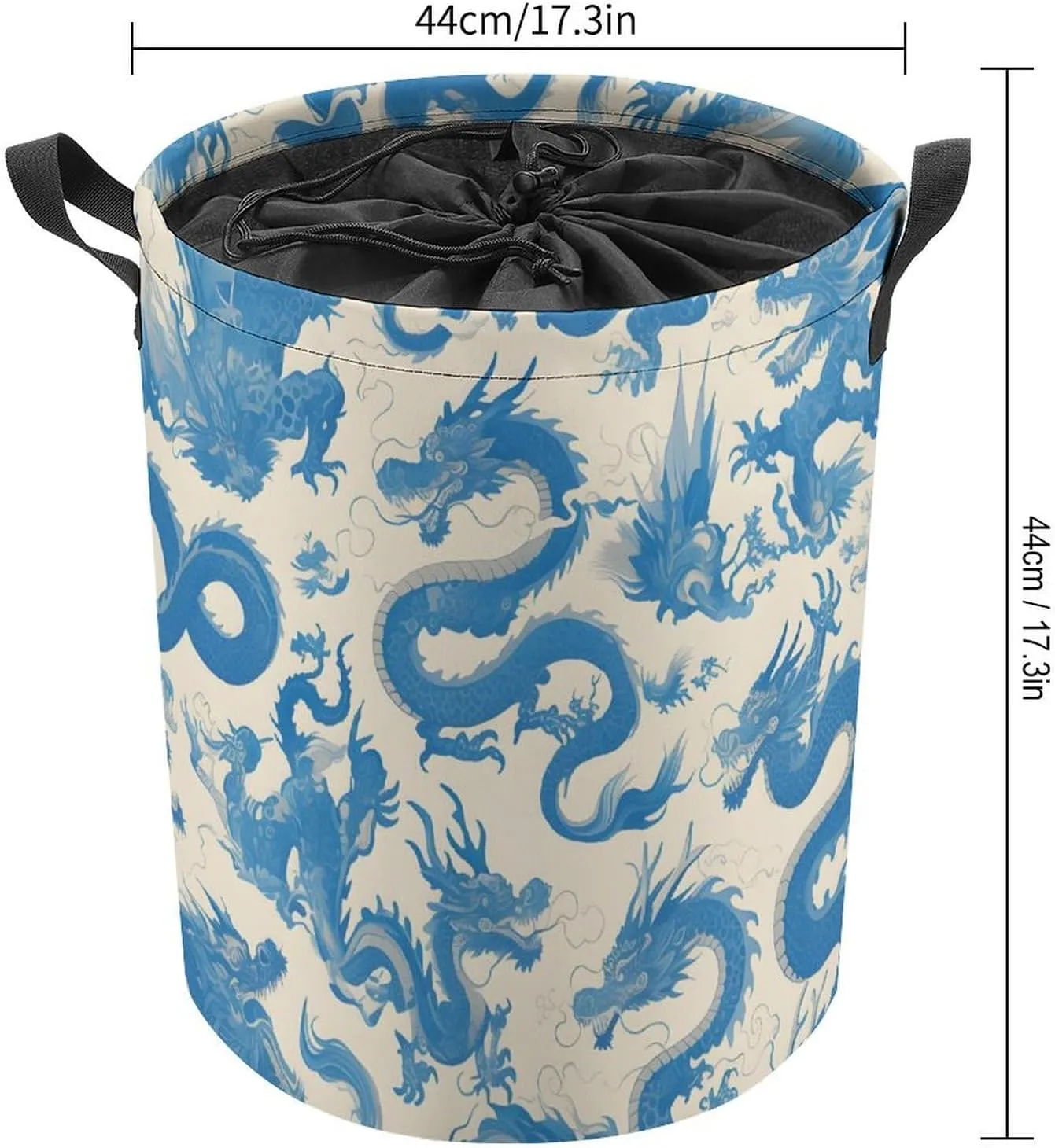 Laundry Hampers, Large Drawstring Laundry Bag, Removable Laundry Bags, Collapsible Storage Bin with Handles for Home Organization, Kids Room, Nursery Aqua