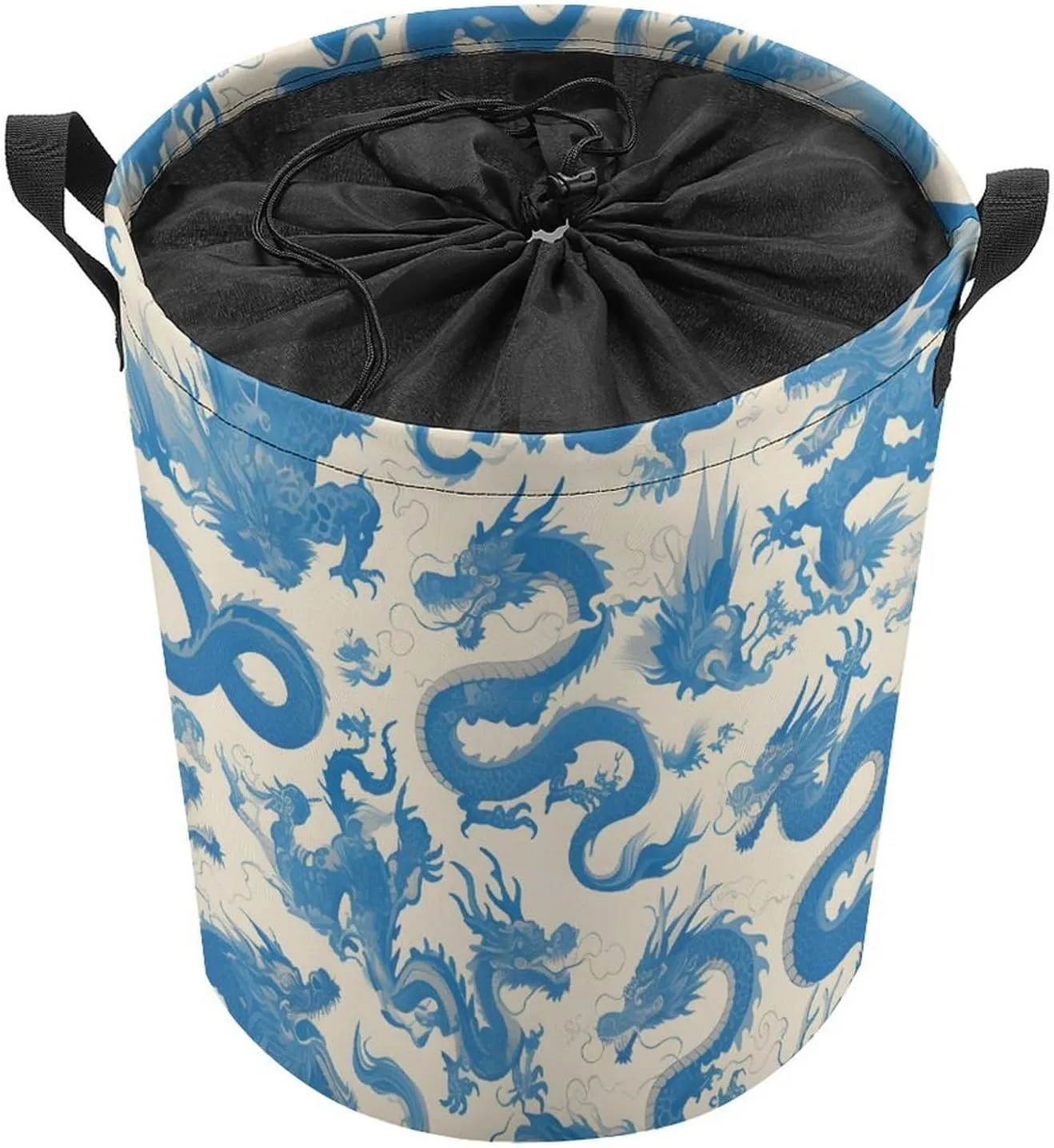 Laundry Hampers, Large Drawstring Laundry Bag, Removable Laundry Bags, Collapsible Storage Bin with Handles for Home Organization, Kids Room, Nursery Aqua