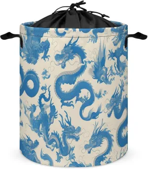 Laundry Hampers, Large Drawstring Laundry Bag, Removable Laundry Bags, Collapsible Storage Bin with Handles for Home Organization, Kids Room, Nursery Aqua