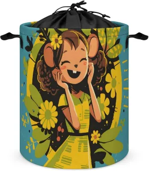 Laundry Hampers, Large Drawstring Laundry Bag, Removable Laundry Bags, Collapsible Storage Bin with Handles for Home Organization, Kids Room, Nursery Art