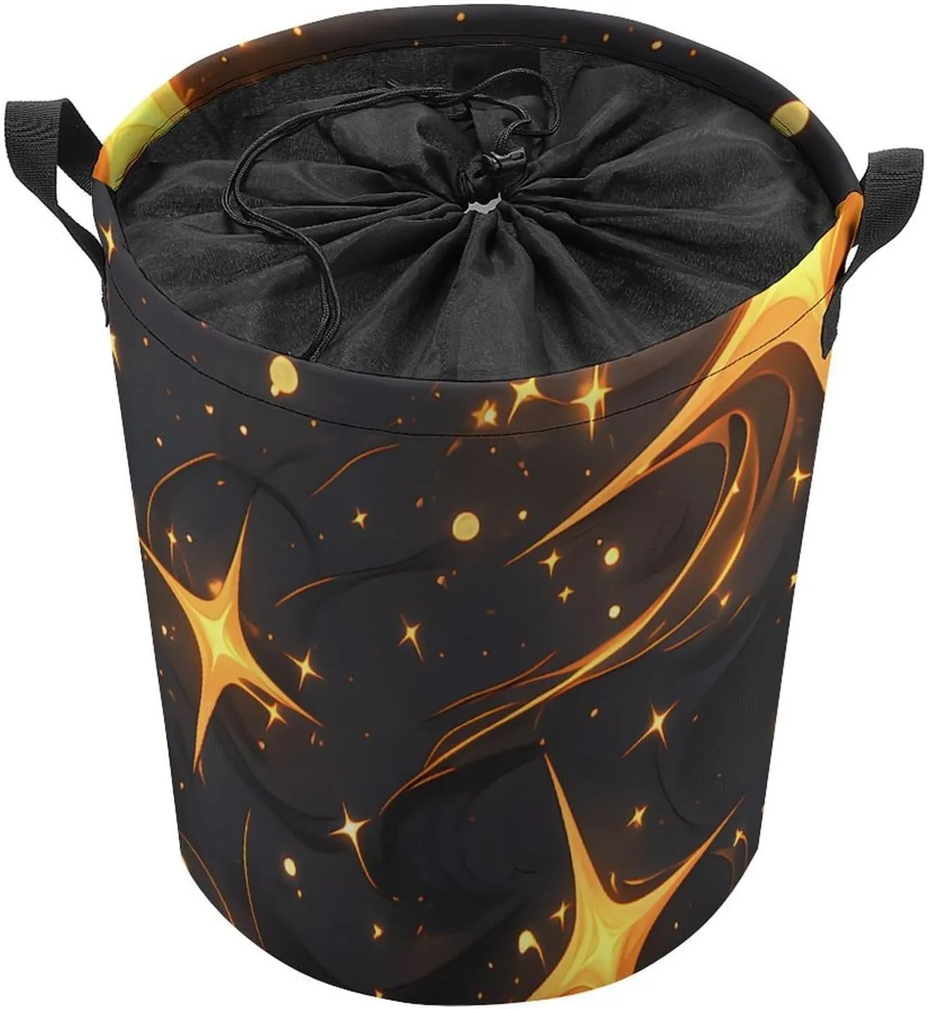 Laundry Hampers, Large Drawstring Laundry Bag, Removable Laundry Bags, Collapsible Storage Bin with Handles for Home Organization, Kids Room, Nursery Black