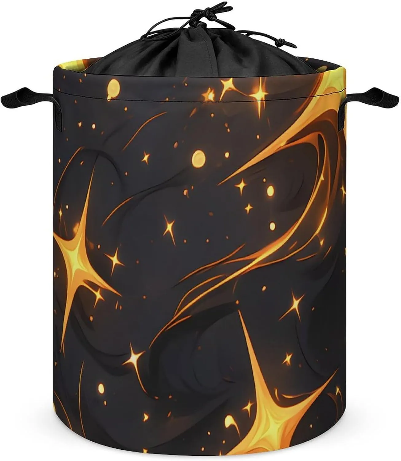Laundry Hampers, Large Drawstring Laundry Bag, Removable Laundry Bags, Collapsible Storage Bin with Handles for Home Organization, Kids Room, Nursery Black