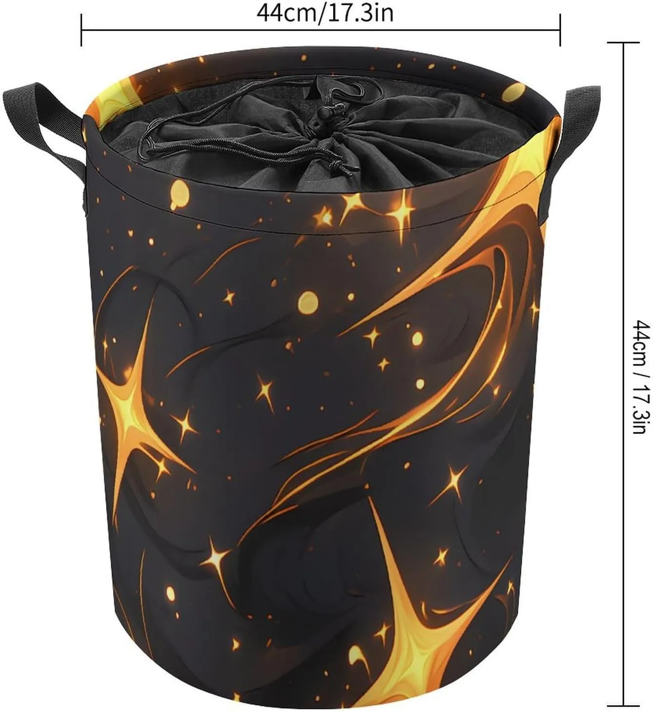 Laundry Hampers, Large Drawstring Laundry Bag, Removable Laundry Bags, Collapsible Storage Bin with Handles for Home Organization, Kids Room, Nursery Black